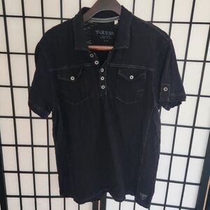 GUESS Men's Polo Shirt in Navy Blue